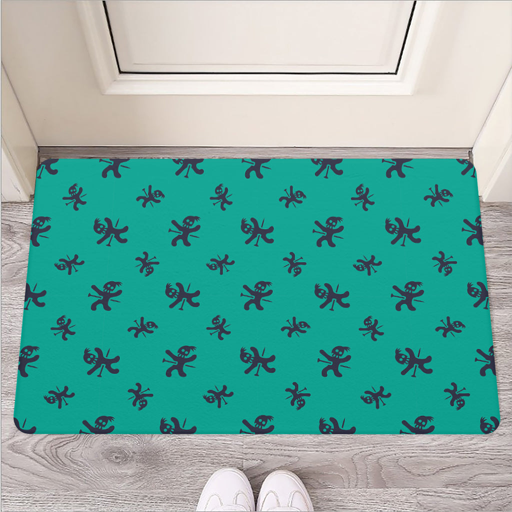 Halloween Voodoo Doll Pattern Print Rubber Doormat