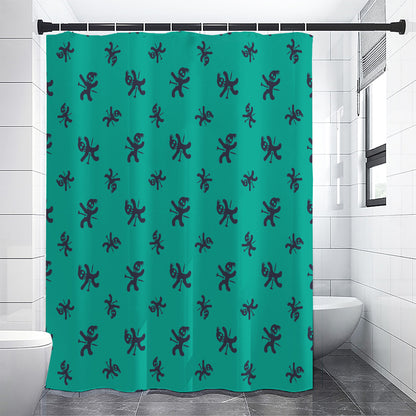 Halloween Voodoo Doll Pattern Print Shower Curtain