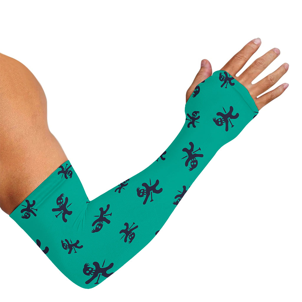 Halloween Voodoo Doll Pattern Print Sun Protection Arm Sleeves