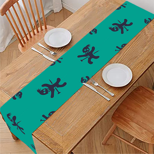 Halloween Voodoo Doll Pattern Print Table Runner