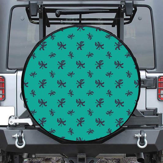 Halloween Voodoo Doll Pattern Print Tire Cover