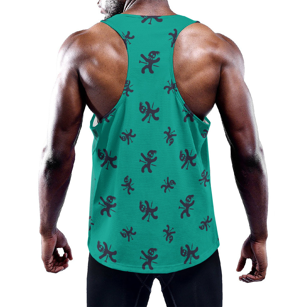 Halloween Voodoo Doll Pattern Print Training Tank Top