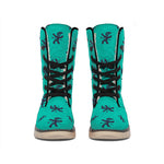 Halloween Voodoo Doll Pattern Print Winter Boots