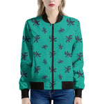 Halloween Voodoo Doll Pattern Print Women's Bomber Jacket