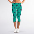Halloween Voodoo Doll Pattern Print Women's Capri Leggings