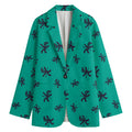 Halloween Voodoo Doll Pattern Print Women's Cotton Blazer