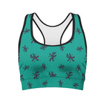 Halloween Voodoo Doll Pattern Print Women's Sports Bra