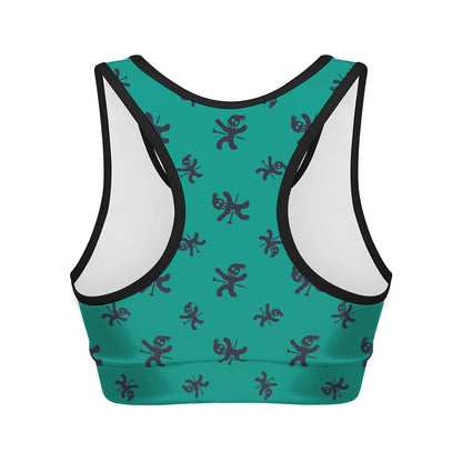 Halloween Voodoo Doll Pattern Print Women's Sports Bra