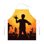 Halloween Walking Zombie Print Adjustable Apron