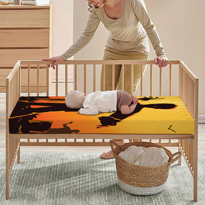 Halloween Walking Zombie Print Baby Crib Sheet