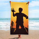 Halloween Walking Zombie Print Beach Towel