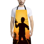 Halloween Walking Zombie Print Bib Apron With Pocket