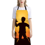 Halloween Walking Zombie Print Bib Apron With Pocket