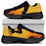 Halloween Walking Zombie Print Black Chunky Shoes