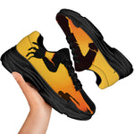 Halloween Walking Zombie Print Black Chunky Shoes