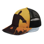 Halloween Walking Zombie Print Black Mesh Trucker Cap