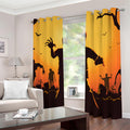 Halloween Walking Zombie Print Dimout Grommet Curtains