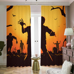 Halloween Walking Zombie Print Blackout Pencil Pleat Curtains