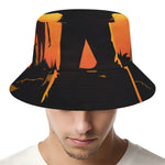 Halloween Walking Zombie Print Bucket Hat
