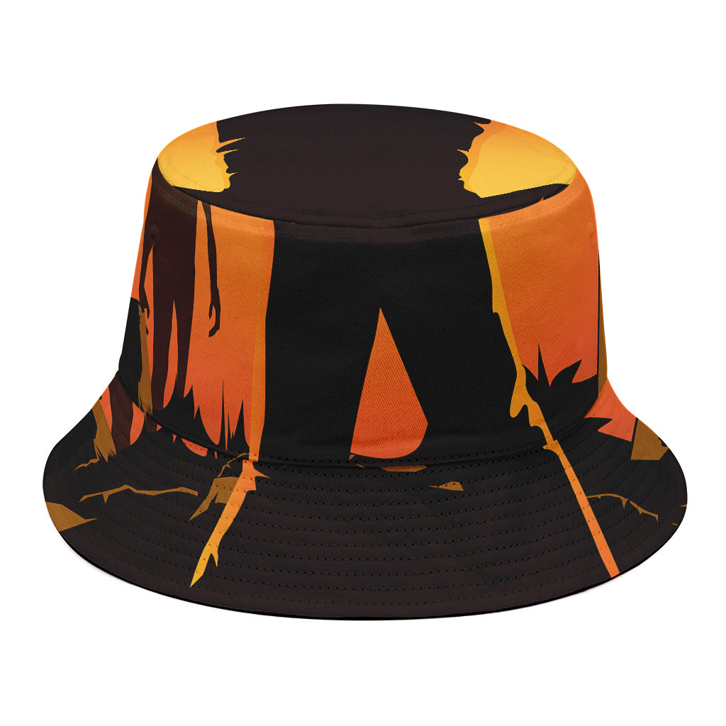 Halloween Walking Zombie Print Bucket Hat