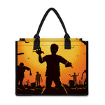 Halloween Walking Zombie Print Canvas Tote Bag