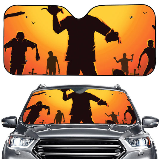 Halloween Walking Zombie Print Car Windshield Sun Shade