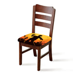 Halloween Walking Zombie Print Chair Cushion Cover