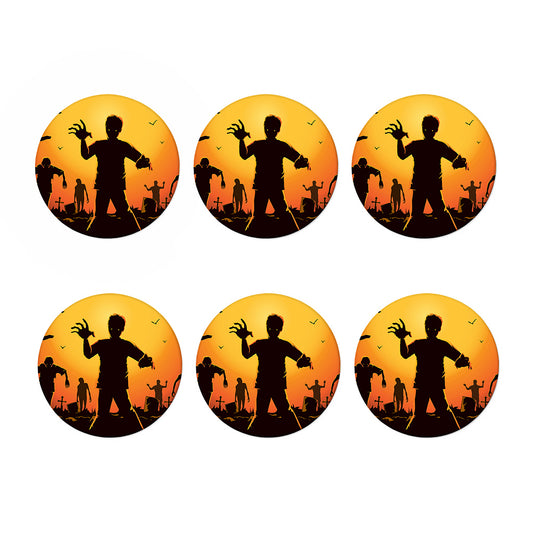 Halloween Walking Zombie Print Coaster Set