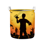 Halloween Walking Zombie Print Collapsible Laundry Basket