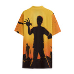 Halloween Walking Zombie Print Cotton Hawaiian Shirt
