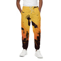 Halloween Walking Zombie Print Cotton Sweatpants