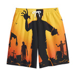 Halloween Walking Zombie Print Cotton Shorts