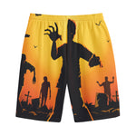 Halloween Walking Zombie Print Cotton Shorts