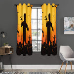 Halloween Walking Zombie Print Curtain
