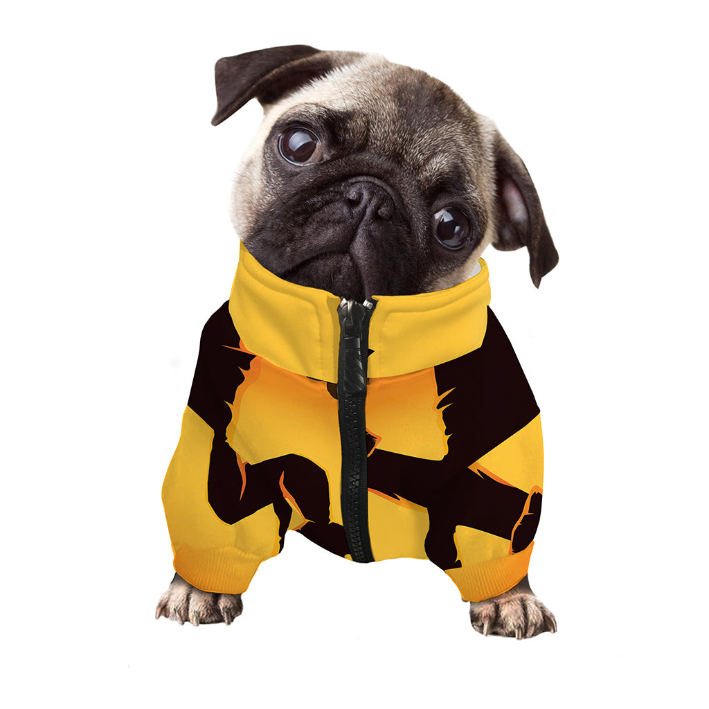 Halloween Walking Zombie Print Dog Zip Up Jacket