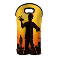 Halloween Walking Zombie Print Double Neoprene Wine Tote