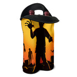 Halloween Walking Zombie Print Double Neoprene Wine Tote