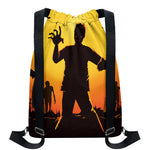 Halloween Walking Zombie Print Drawstring Backpack