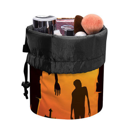 Halloween Walking Zombie Print Drawstring Makeup Bag