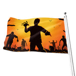 Halloween Walking Zombie Print Flag