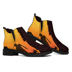 Halloween Walking Zombie Print Flat Ankle Boots