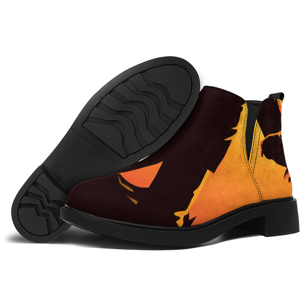 Halloween Walking Zombie Print Flat Ankle Boots