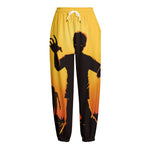 Halloween Walking Zombie Print Fleece Lined Knit Pants