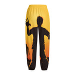Halloween Walking Zombie Print Fleece Lined Knit Pants