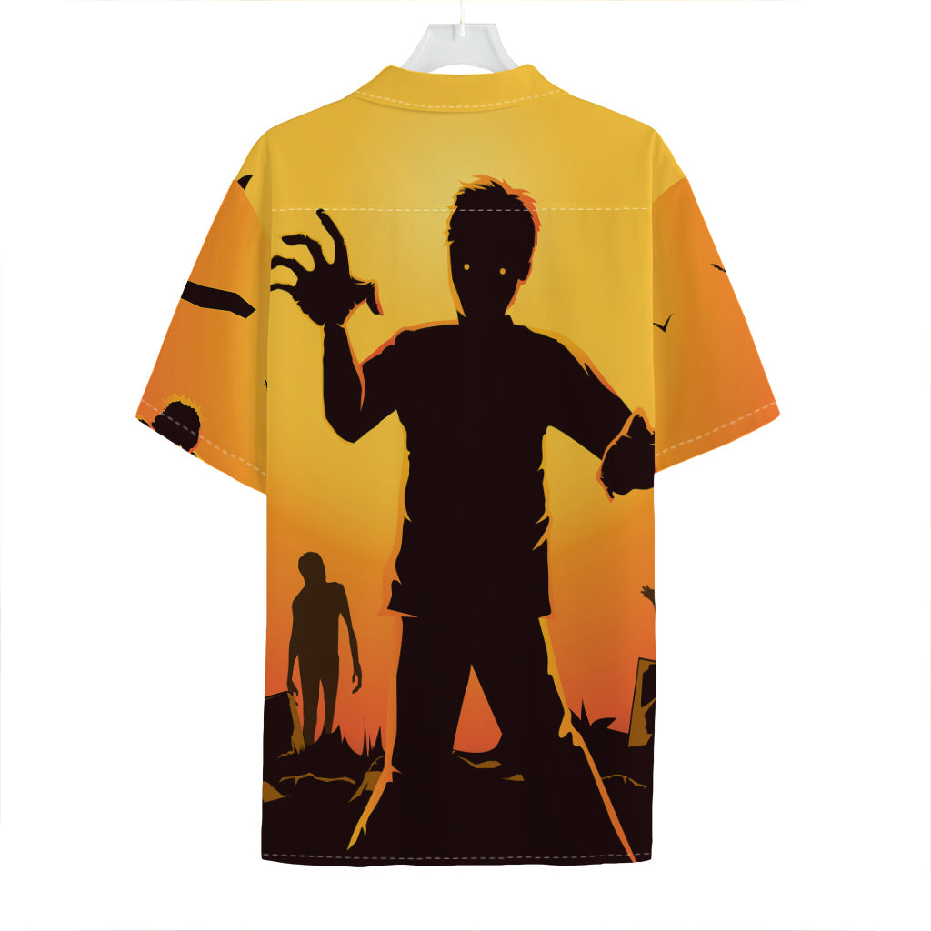 Halloween Walking Zombie Print Hawaiian Shirt
