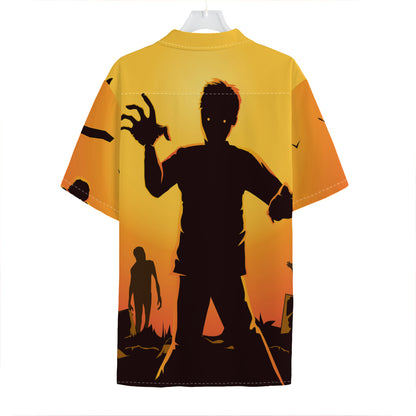 Halloween Walking Zombie Print Hawaiian Shirt
