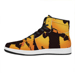 Halloween Walking Zombie Print High Top Leather Sneakers