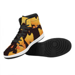 Halloween Walking Zombie Print High Top Leather Sneakers