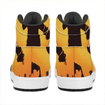 Halloween Walking Zombie Print High Top Leather Sneakers