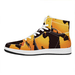 Halloween Walking Zombie Print High Top Leather Sneakers